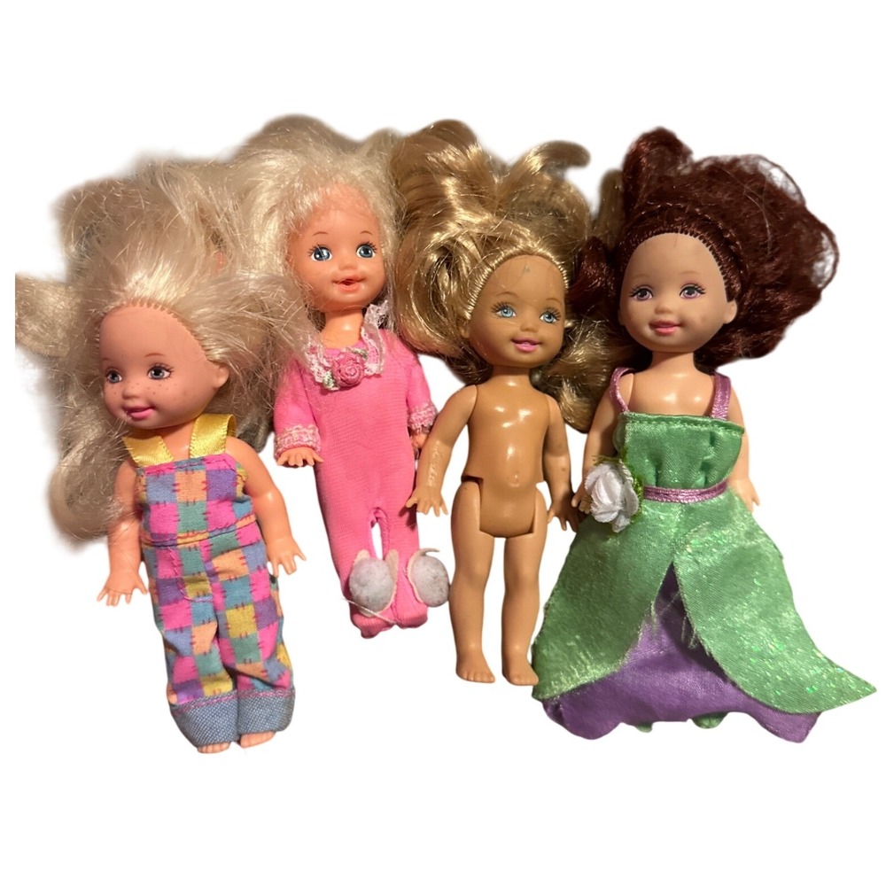 Vintage Mattel Kelly Doll Lot of 4 Barbie Little Sister Friends 4 Inch Figures